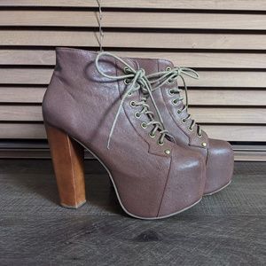 Brown Leather Lita Platform Boot
